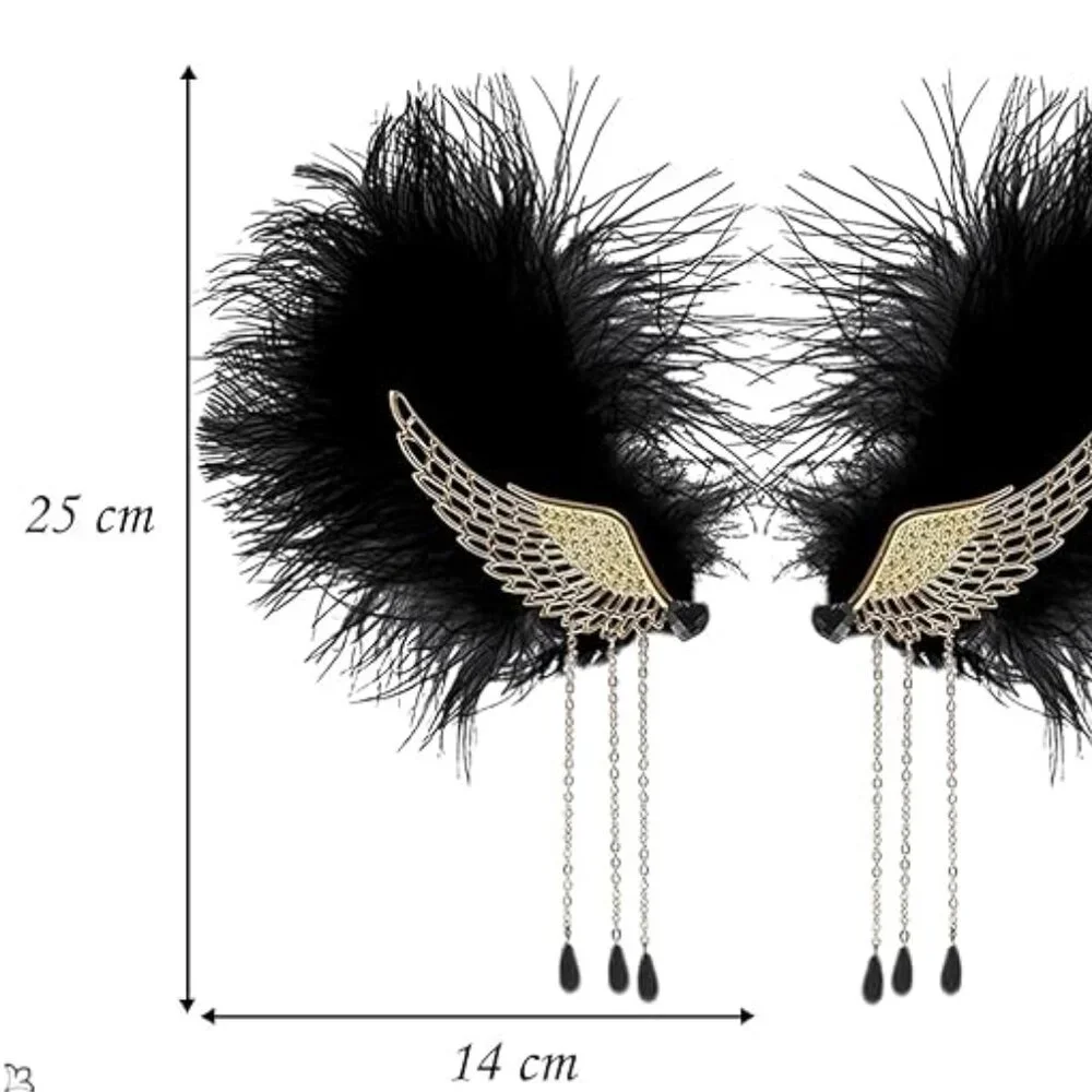 Angel Wings Feathers Tassel Hair Clips
